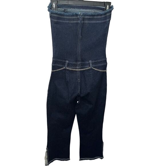 Cello Vintage Jeans Denim Blue Strapless Jumpsuit - Picture 3 of 7